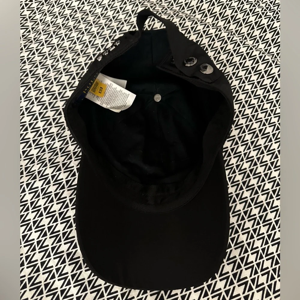 Polo Ralph Lauren black pony plaque cap baseball hat adjustable gunmetal silver - Picture 3 of 12